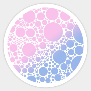 Light Pastel Pink and Pale Sapphire Blue Bubbles Sticker